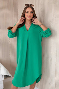V - neck dress ART88536 / – Green цвет / color | Lexline Fashion
