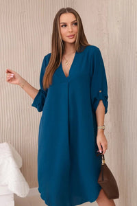 V - neck dress ART88536 / – Marine цвет / color | Lexline Fashion