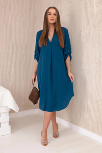 V - neck dress ART88536 / – Marine цвет / color | Lexline Fashion