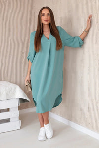 V - neck dress ART88536 / – Mint || Dark цвет / color | Lexline Fashion