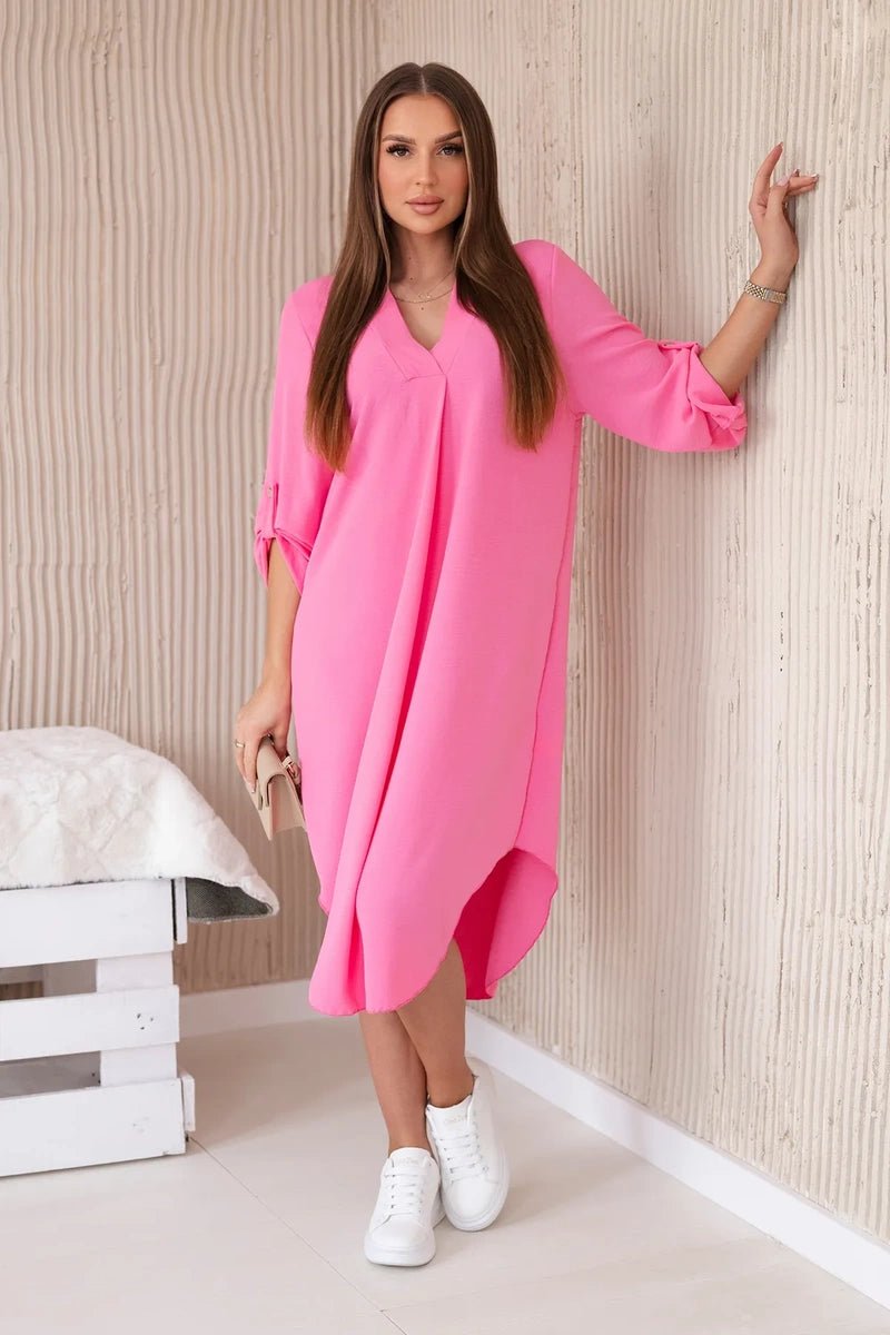 V - neck dress ART88536 / – Pink цвет / color | Lexline Fashion