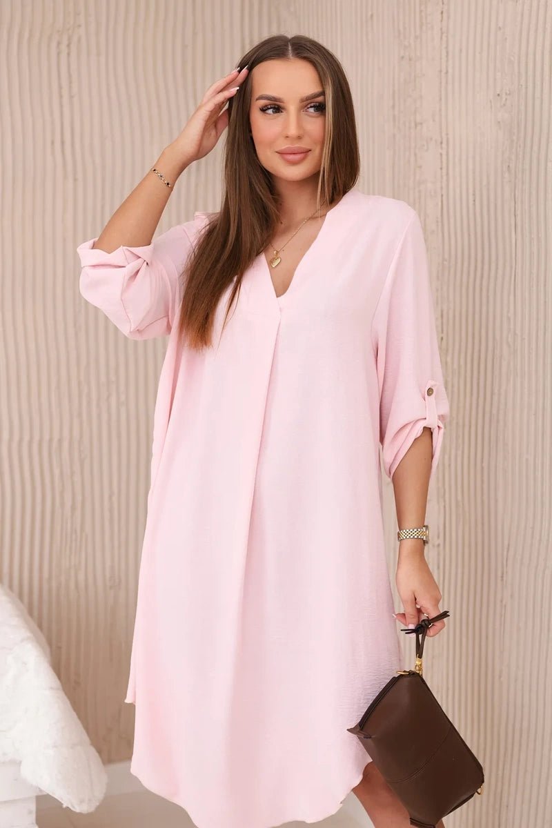 V - neck dress ART88536 / – Powder цвет / color | Lexline Fashion