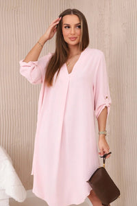 V - neck dress ART88536 / – Powder цвет / color | Lexline Fashion