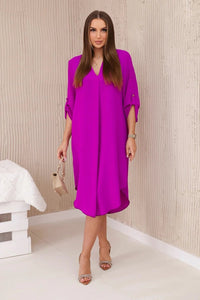 V - neck dress ART88536 / – Purple цвет / color | Lexline Fashion