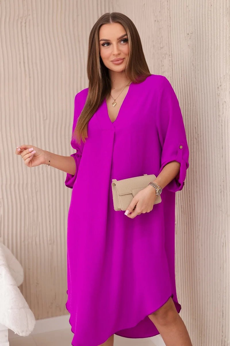 V - neck dress ART88536 / – Purple цвет / color | Lexline Fashion