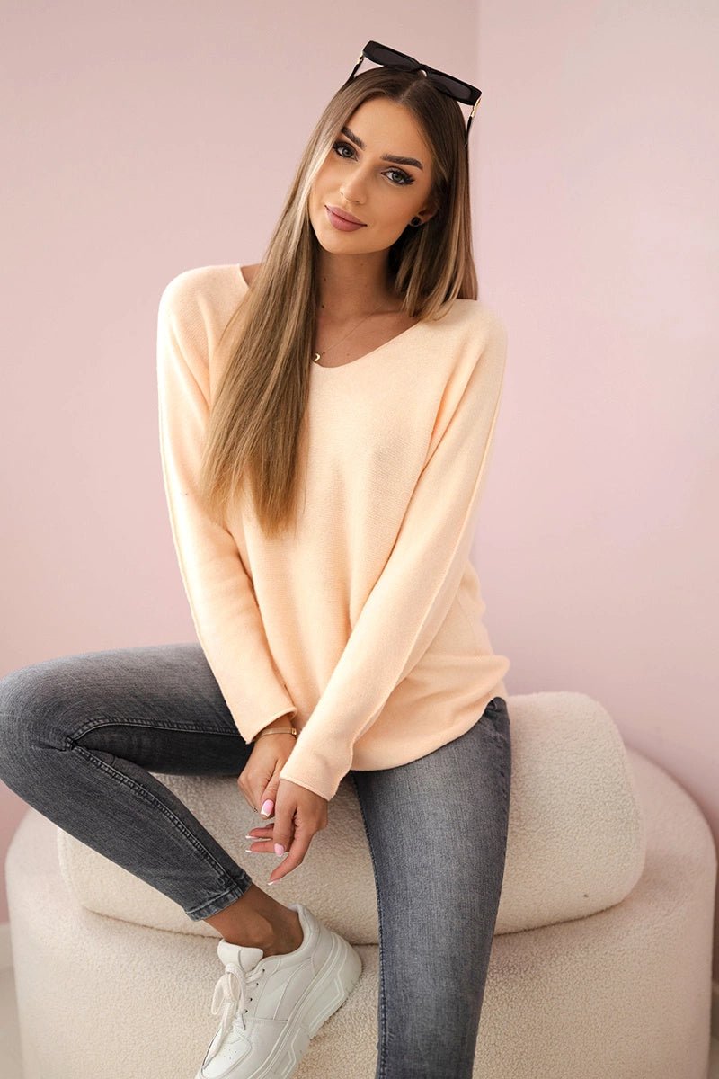 V - neck sweater IT - 47 / – Apricot цвет / color | Lexline Fashion