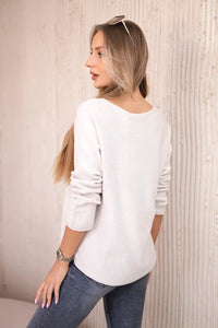 V - neck sweater IT - 47 / – Beige цвет / color | Lexline Fashion