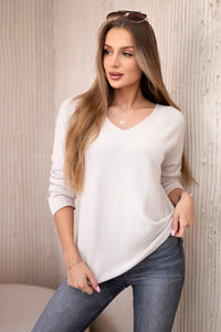V - neck sweater IT - 47 / – Beige цвет / color | Lexline Fashion