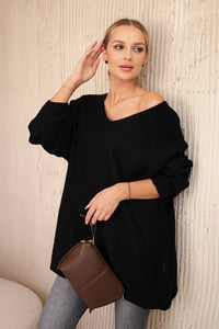 V - neck sweater IT - 47 / – Black цвет / color | Lexline Fashion