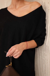 V - neck sweater IT - 47 / – Black цвет / color | Lexline Fashion