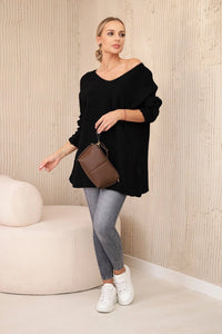 V - neck sweater IT - 47 / – Black цвет / color | Lexline Fashion