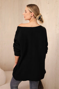 V - neck sweater IT - 47 / – Black цвет / color | Lexline Fashion