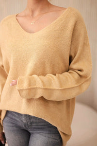 V - neck sweater IT - 47 / – Camel цвет / color | Lexline Fashion