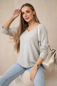 V - neck sweater IT - 47 / – Dark || beige цвет / color | Lexline Fashion