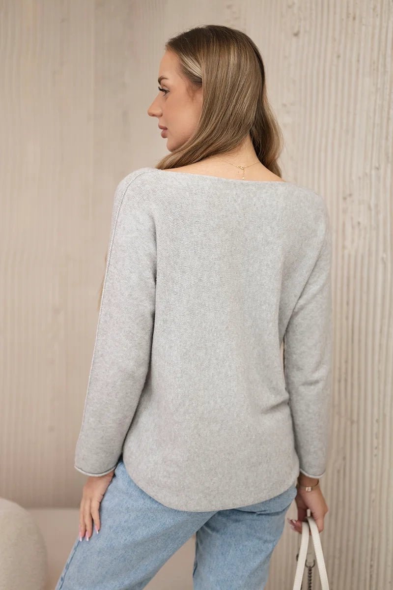 V - neck sweater IT - 47 / – Dark || beige цвет / color | Lexline Fashion