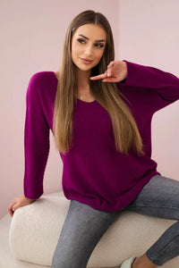 V - neck sweater IT - 47 / – Dark || purple цвет / color | Lexline Fashion