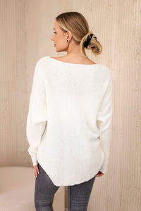 V - neck sweater IT - 47 / – Ecru цвет / color | Lexline Fashion