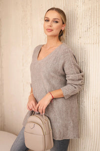 V - neck sweater IT - 47 / – Fango цвет / color | Lexline Fashion