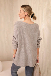 V - neck sweater IT - 47 / – Fango цвет / color | Lexline Fashion