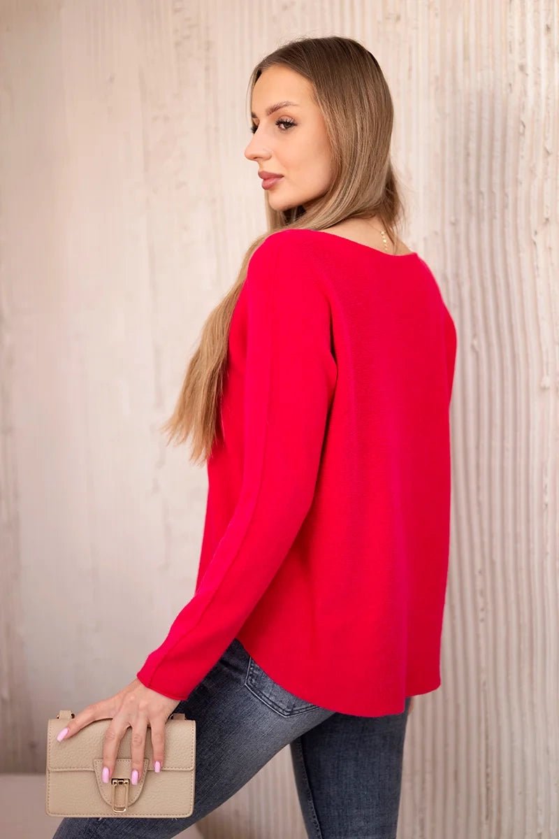 V - neck sweater IT - 47 / – Fuchsia цвет / color | Lexline Fashion