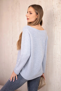 V - neck sweater IT - 47 / – Gray цвет / color | Lexline Fashion