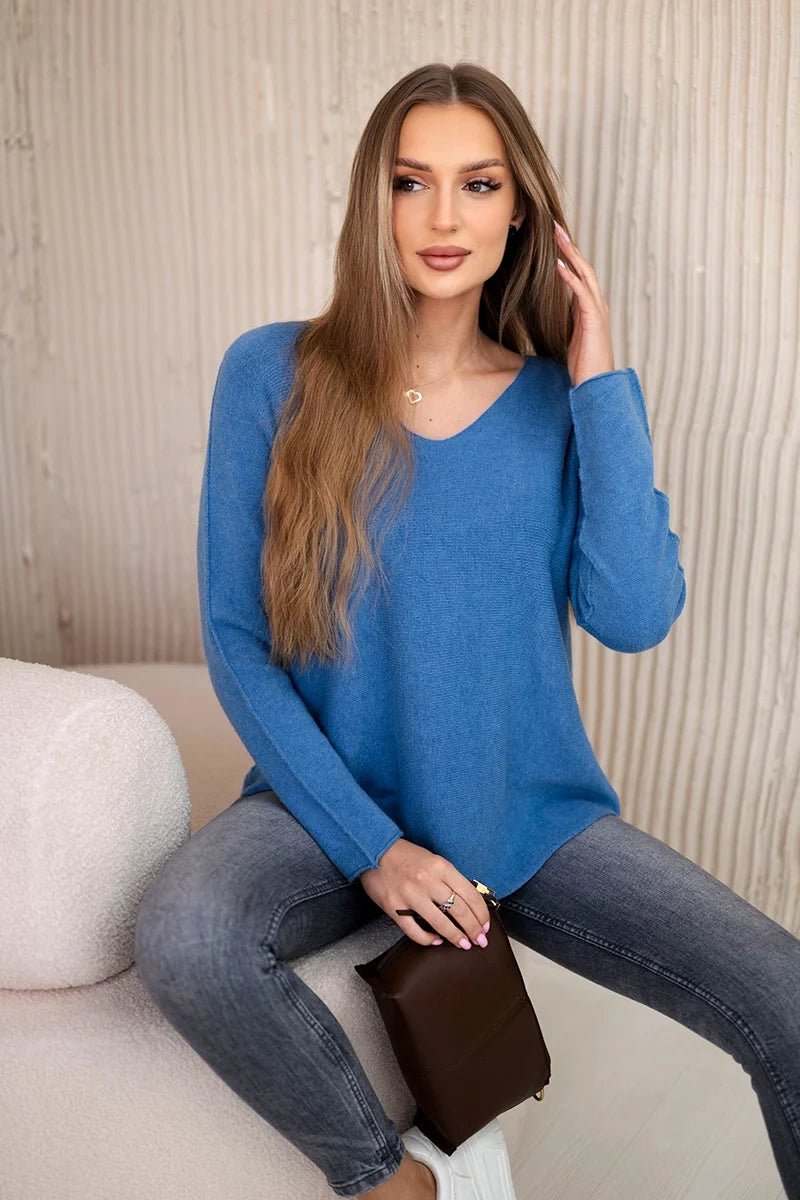 V - neck sweater IT - 47 / – Jeans цвет / color | Lexline Fashion