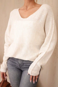V - neck sweater IT - 47 / – Light || Beige цвет / color | Lexline Fashion