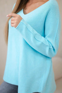 V - neck sweater IT - 47 / – Light | Blue цвет / color | Lexline Fashion