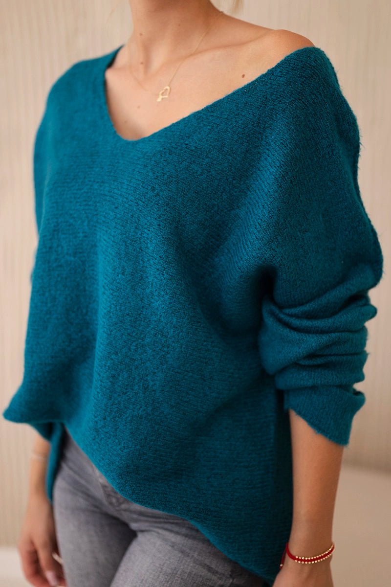 V - neck sweater IT - 47 / – Marine цвет / color | Lexline Fashion