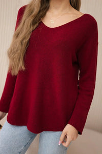 V - neck sweater IT - 47 / – Maroon цвет / color | Lexline Fashion
