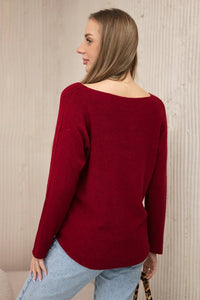 V - neck sweater IT - 47 / – Maroon цвет / color | Lexline Fashion