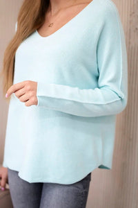 V - neck sweater IT - 47 / – Mint || Light цвет / color | Lexline Fashion