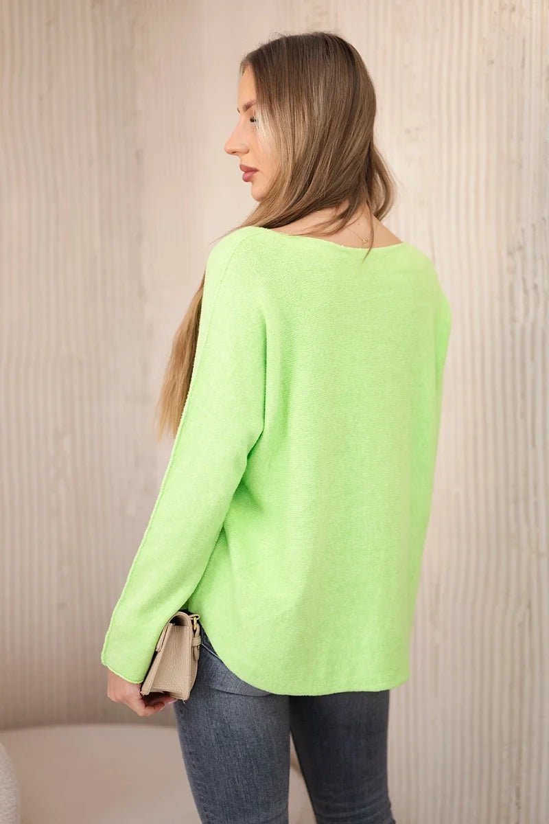 V - neck sweater IT - 47 / – Pistachio цвет / color | Lexline Fashion