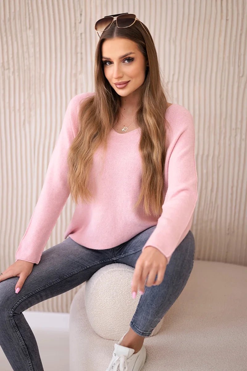 V - neck sweater IT - 47 / – Powder цвет / color | Lexline Fashion