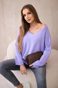V - neck sweater IT - 47 / – Purple || Light цвет / color | Lexline Fashion
