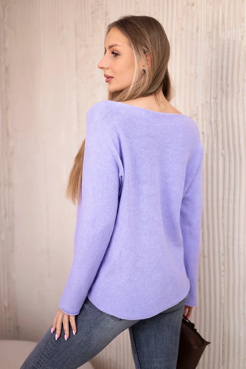 V - neck sweater IT - 47 / – Purple || Light цвет / color | Lexline Fashion