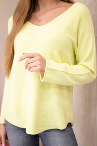 V - neck sweater IT - 47 / – Yellow цвет / color | Lexline Fashion