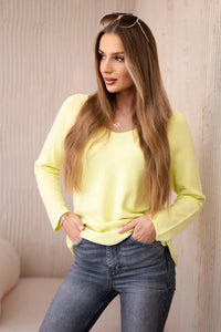 V - neck sweater IT - 47 / – Yellow цвет / color | Lexline Fashion