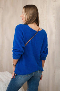 V - neck sweater IT - 51 / – Blue cornflower цвет / color | Lexline Fashion