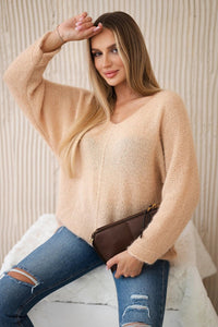 V - neck sweater IT - 51 / – Dark || beige цвет / color | Lexline Fashion