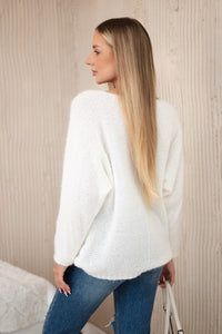 V - neck sweater IT - 51 / – Ecru цвет / color | Lexline Fashion