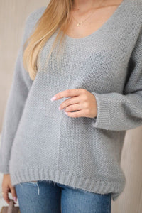 V - neck sweater IT - 51 / – Gray цвет / color | Lexline Fashion