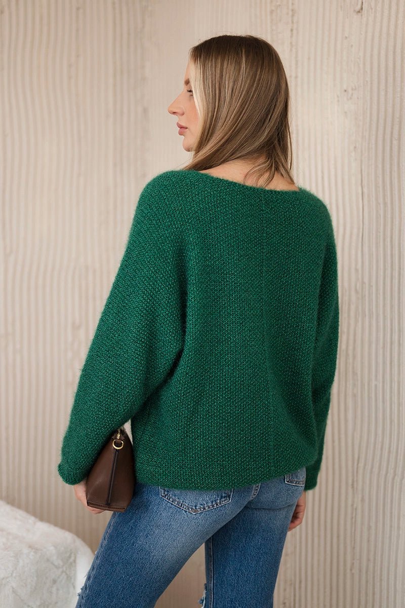V - neck sweater IT - 51 / – Green цвет / color | Lexline Fashion