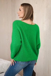 V - neck sweater IT - 51 / – Green || Light цвет / color | Lexline Fashion