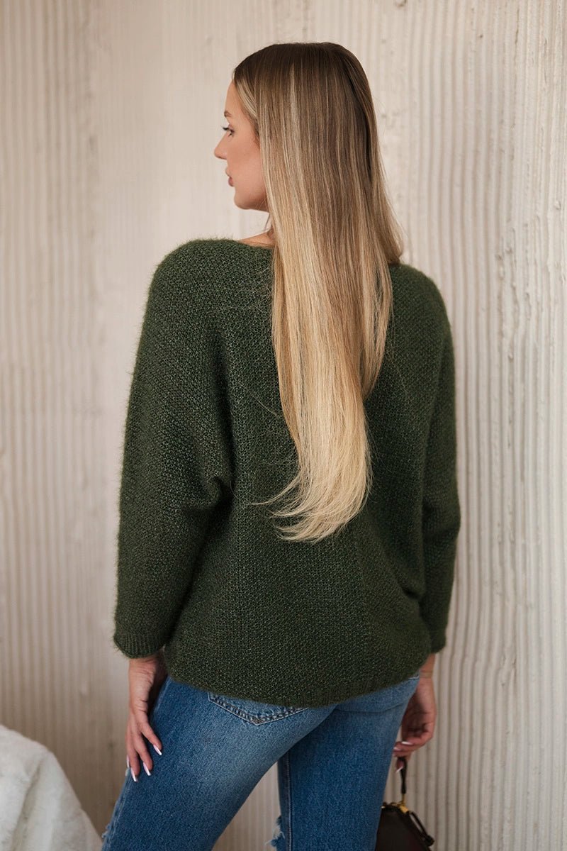 V - neck sweater IT - 51 / – Khaki цвет / color | Lexline Fashion