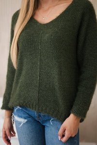 V - neck sweater IT - 51 / – Khaki цвет / color | Lexline Fashion
