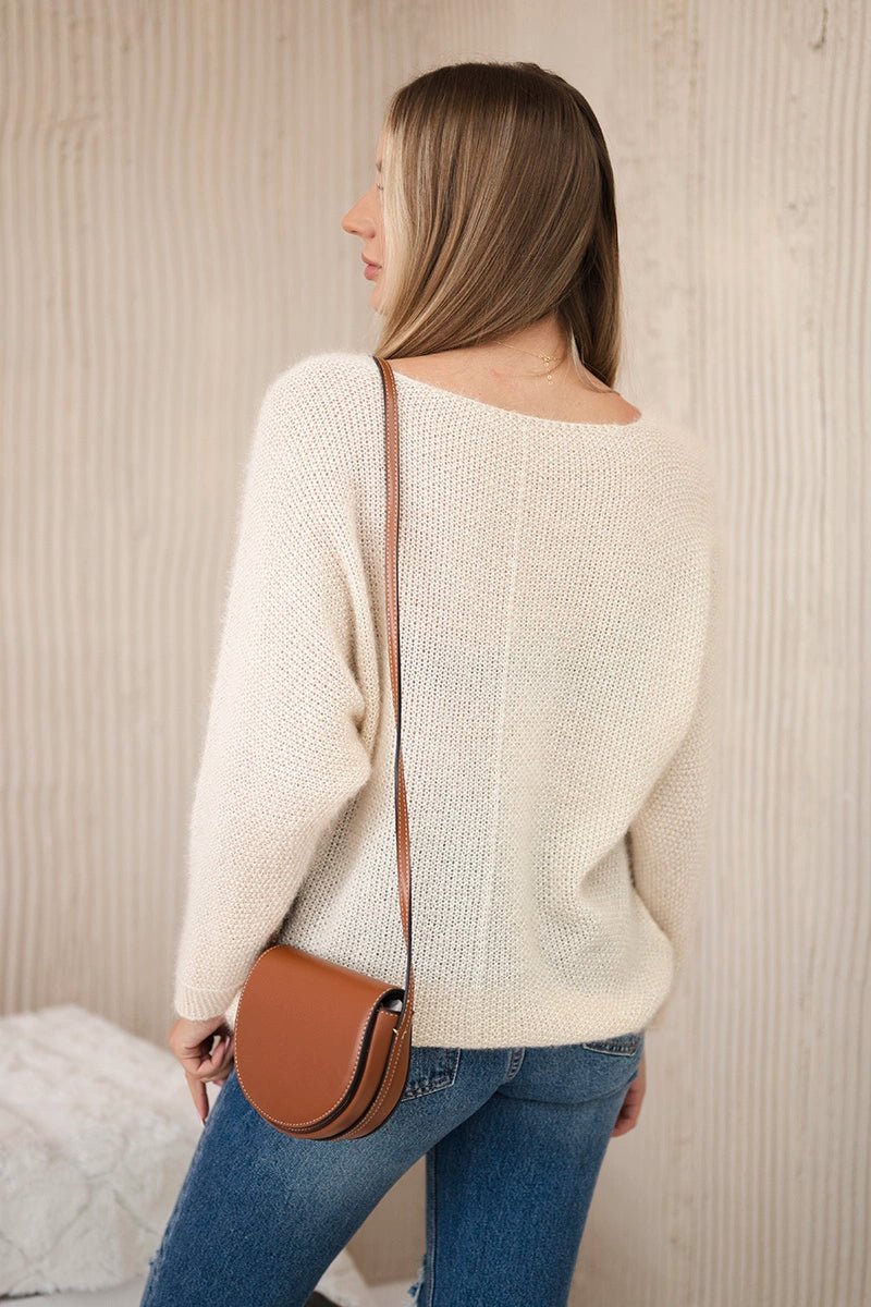 V - neck sweater IT - 51 / – Light || Beige цвет / color | Lexline Fashion