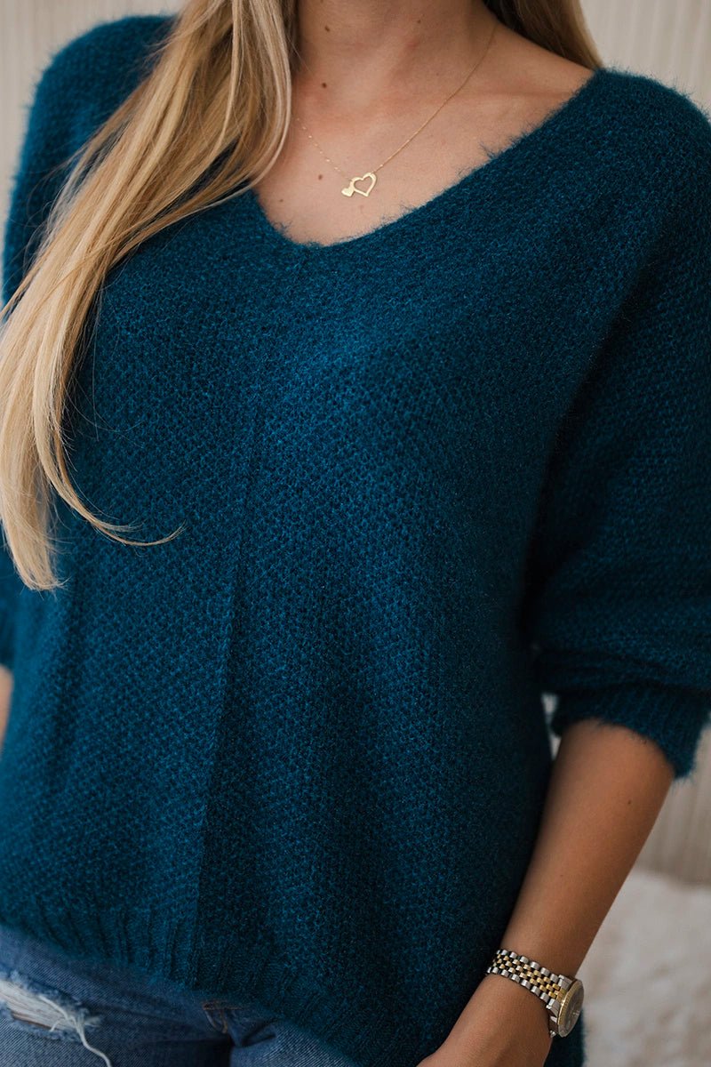 V - neck sweater IT - 51 / – Marine цвет / color | Lexline Fashion