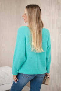 V - neck sweater IT - 51 / – Mint цвет / color | Lexline Fashion