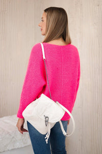 V - neck sweater IT - 51 / – Neon pink цвет / color | Lexline Fashion